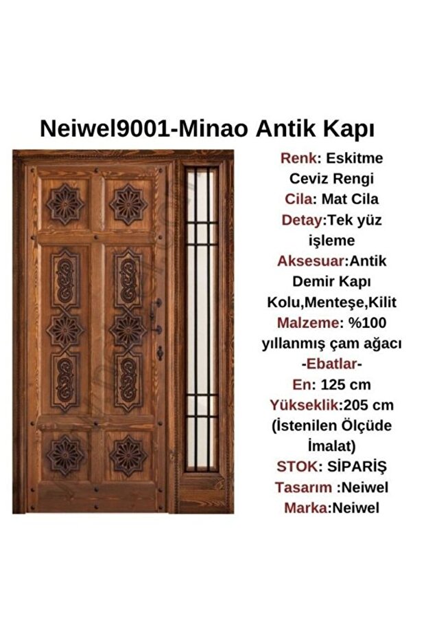 Minao Ahşap Oymalı Kapı - 2