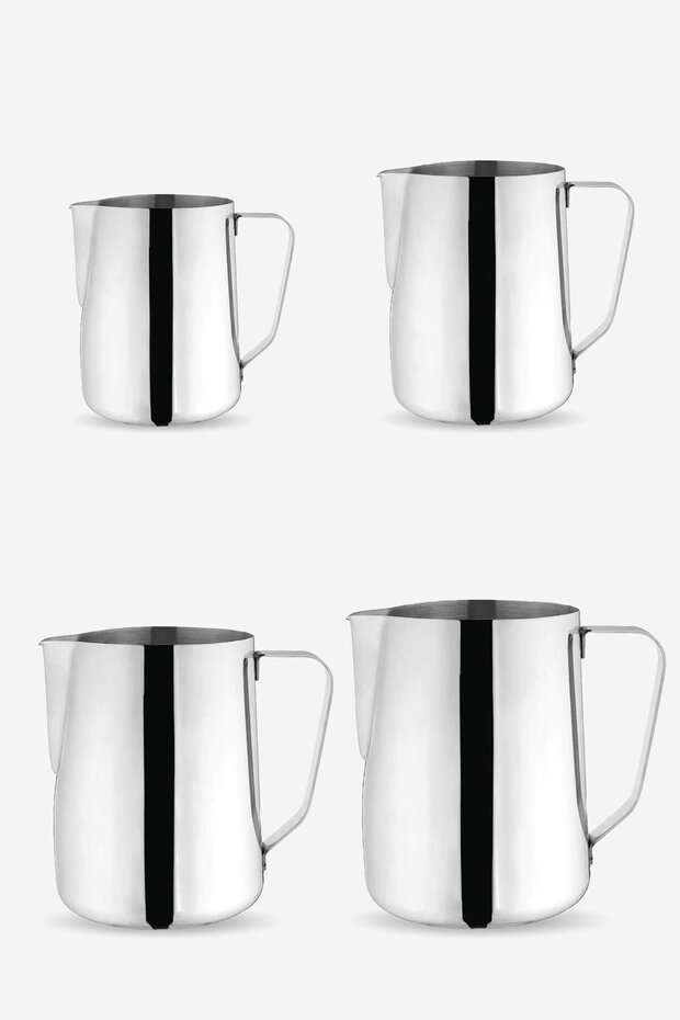 Süt Potu Barista Pitcher Seti - Paslanmaz Çelik | 350ml + 500ml + 700ml + 1000ml - 1