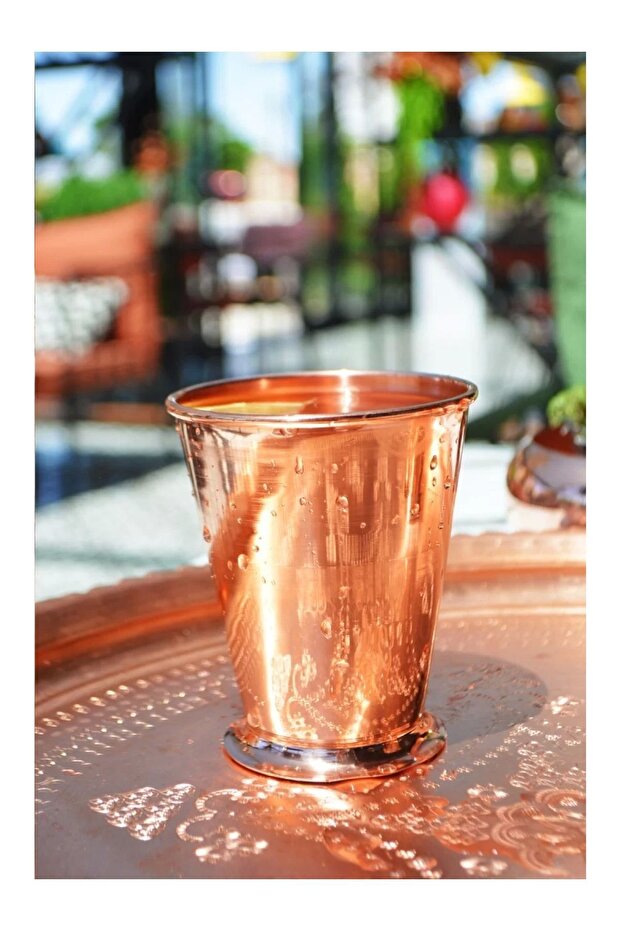Bakır Bardak Kısa Şerbet Model Bakır Renk (KALAYSIZ) - 1