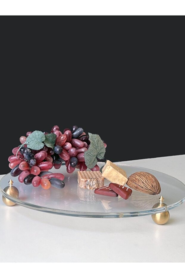 Rumi Series Round Jardinyer with Brass Accessories -40Cm-
