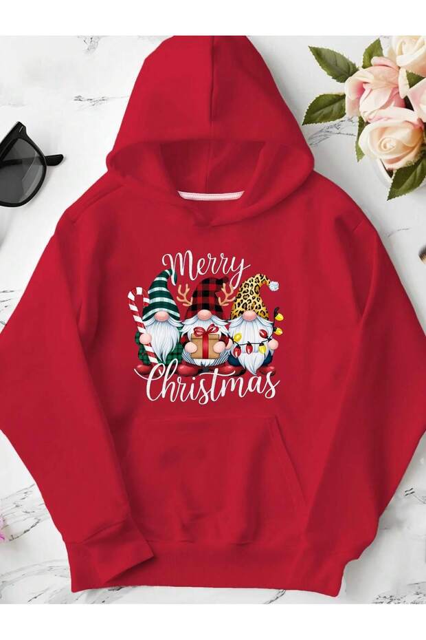 Unisex Merry Christmas Hooded Sweatshirt