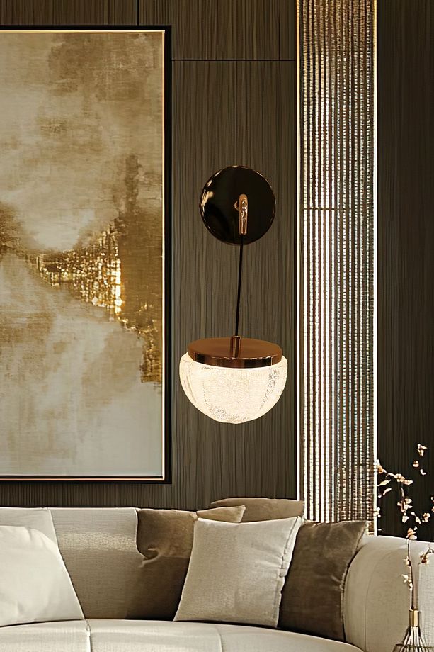 Derem Siyah Gold 8 Watt Kristal Taşlı Salon Led Aplik - 1