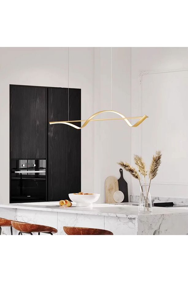 Ledli Yemek Masası Uzun Avize Modern Sıralı 3 Renk Ledli Sıralı Ledli Avize - 1