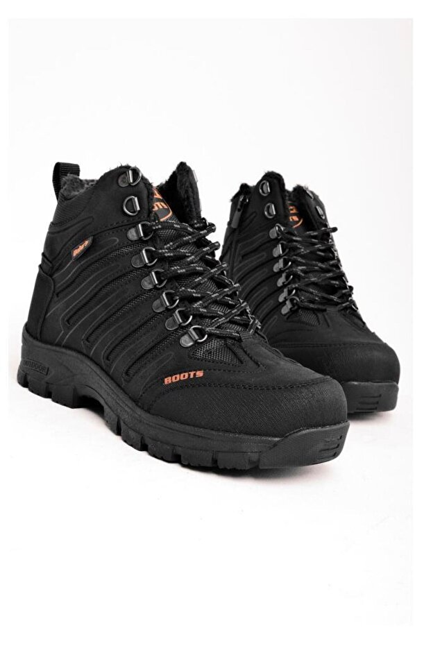 116-24 Leather Outdoor Furry Zippered Men's Boots