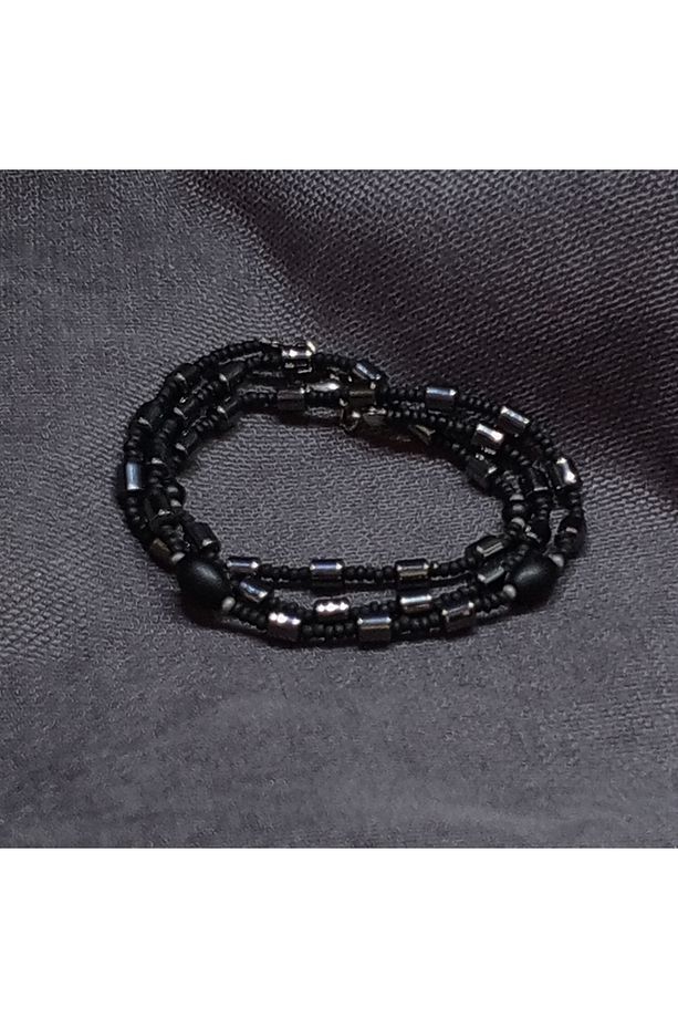 ONIX VE HEMATİT DOĞAL TAŞLI UNISEX KOLYE - 3