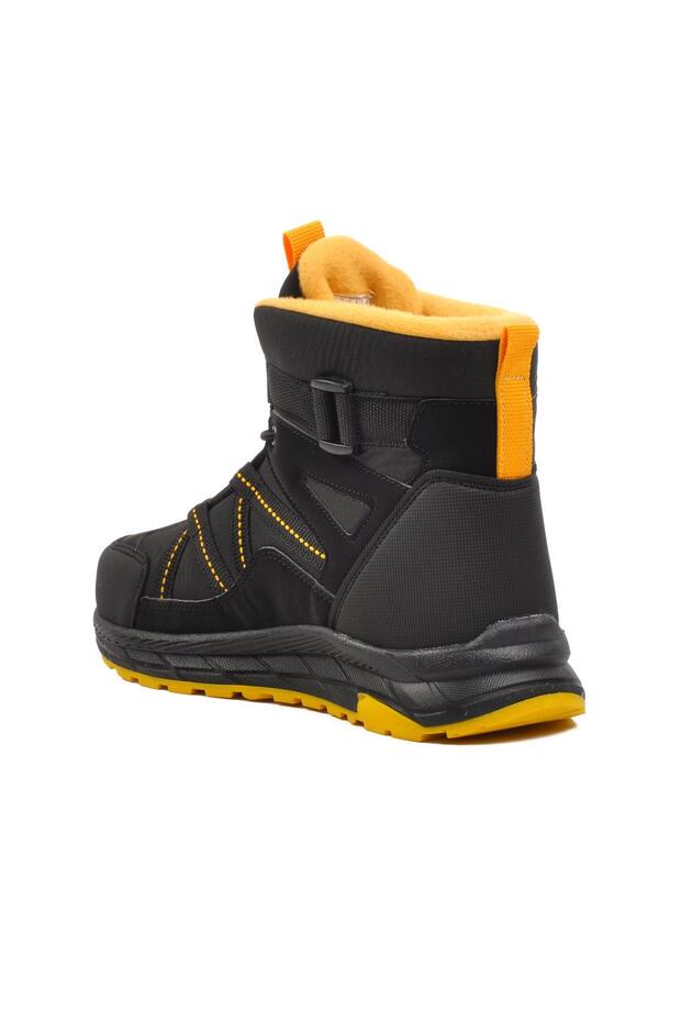 1775-F Siyah-Sarı Su İtici Unisex Çocuk Kar Botu - 4
