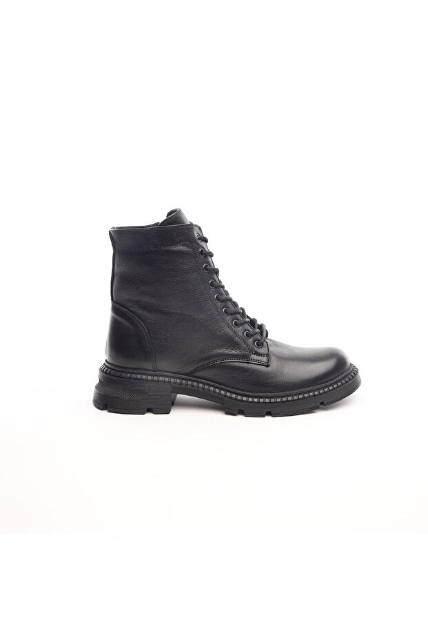 Hakiki Deri Fermuarlı Kadın Bot - 1