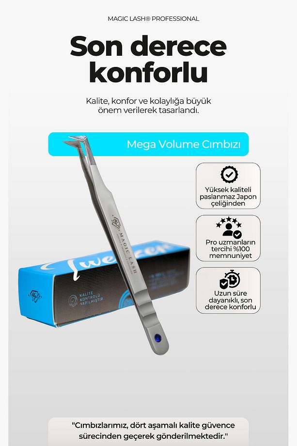 Amazon 90 Mega Volume Profesyonel Premium Ipek Kirpik Cımbızı - 3