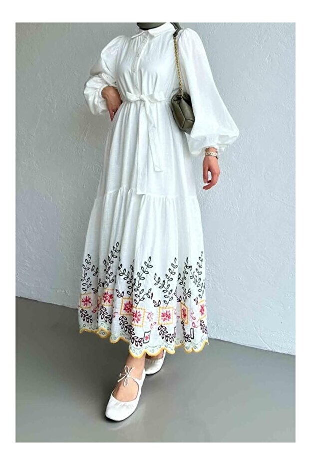 Rochie Emma din in brut brodat - 4