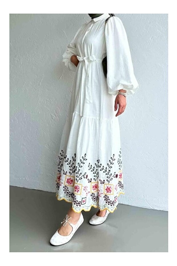 Rochie Emma din in brut brodat - 3