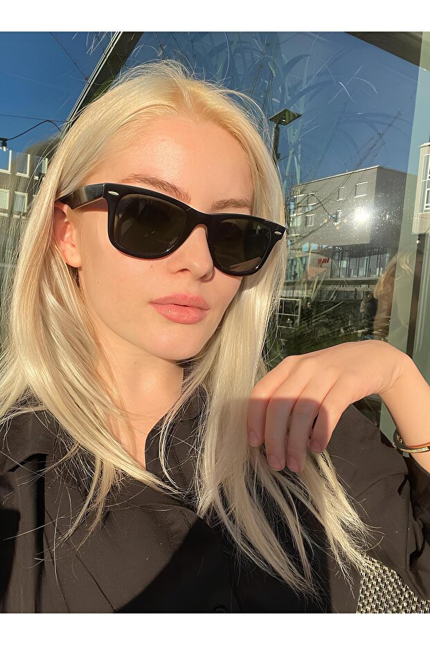 MACERATİ Unisex Çapraz Kesim Wayfarer Parlak Klasik Güneş Gözlüğü