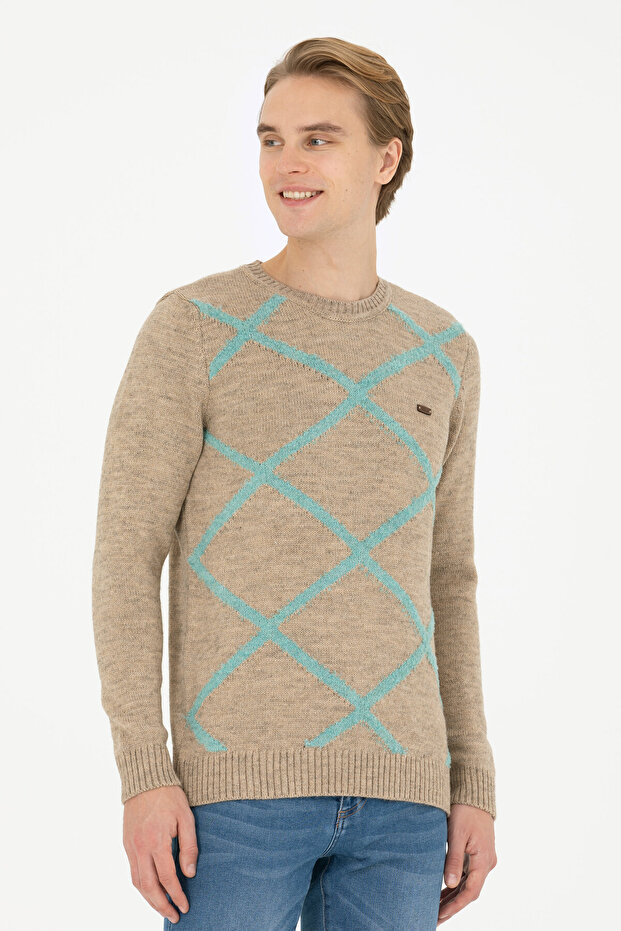 Men's Sand Melange Sweater 50270961 -Vr123