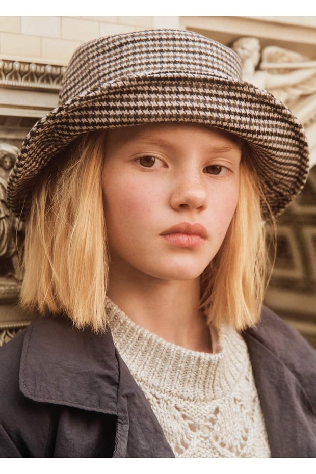 Houndstooth Patterned Bucket Hat - 5