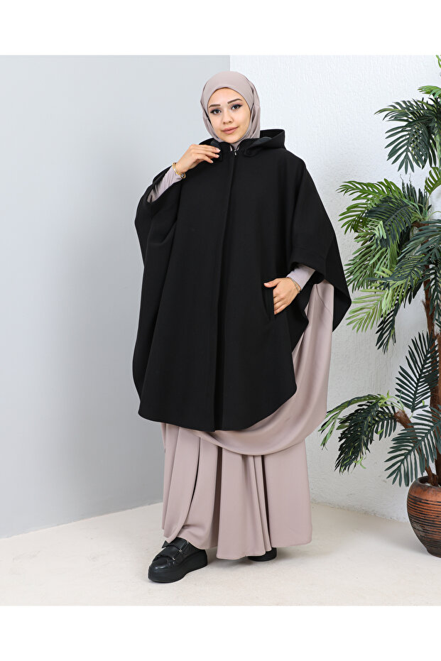 KAPİŞONLU  KAŞE PANÇO - 5