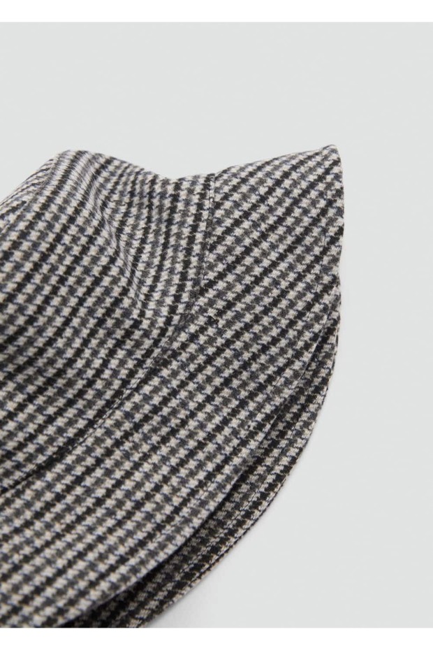 Houndstooth Patterned Bucket Hat - 4