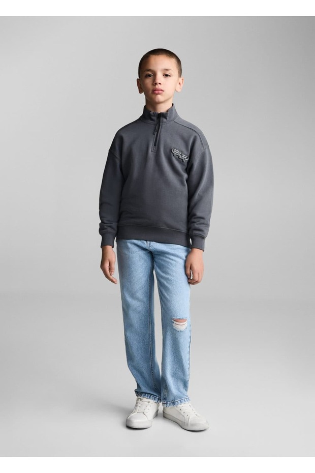 Desenli pamuklu sweatshirt - 2