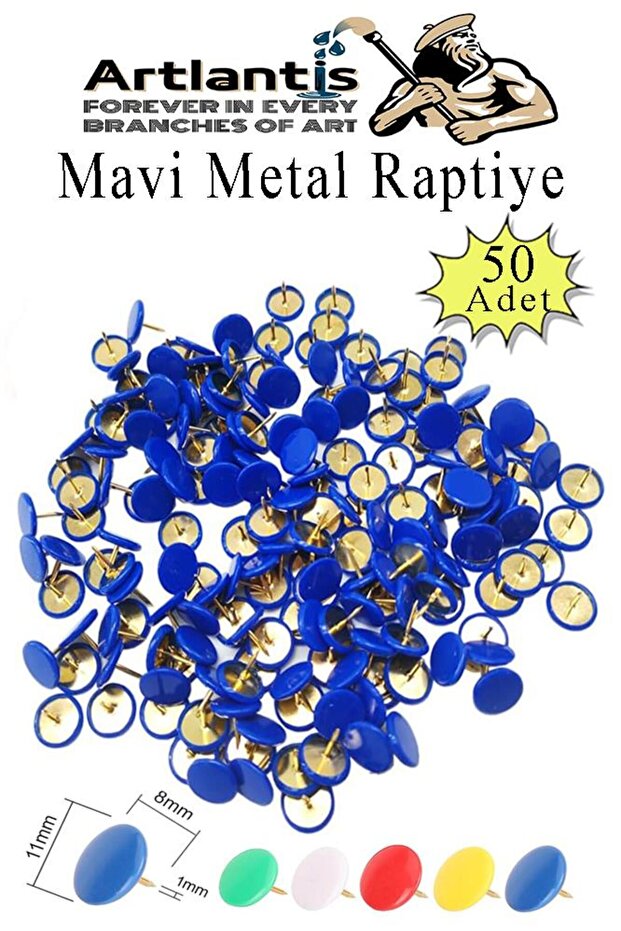 Blue Thumbtack 50 Pcs 1 Pack Colorful Pvc Coated Head Thumbtack Plastic Round Button Pushpin Board