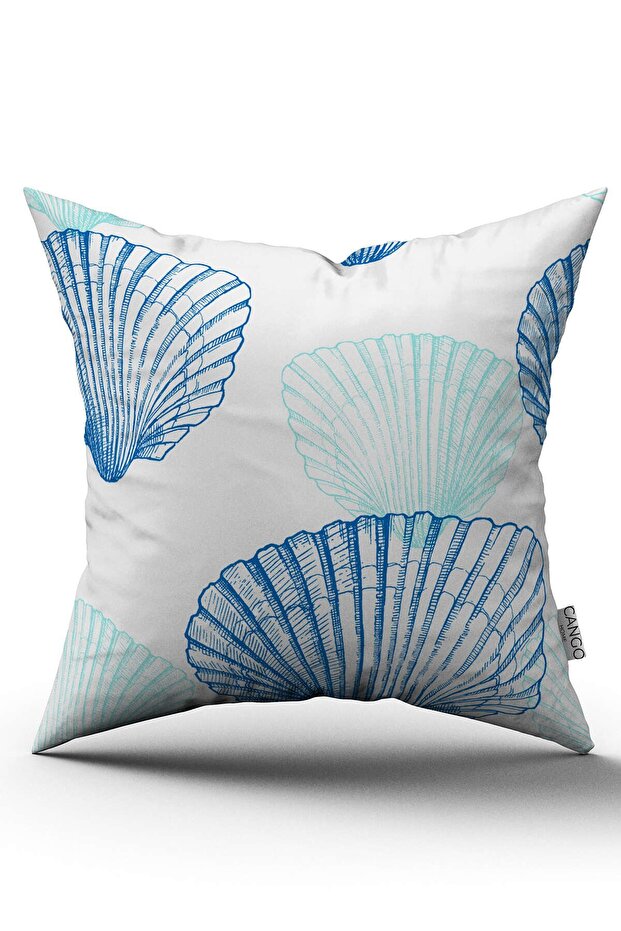 Синьо-біла цифрова друкована наволочка з морською тематикою та візерунком у вигляді мушлі Cgh630 - 1