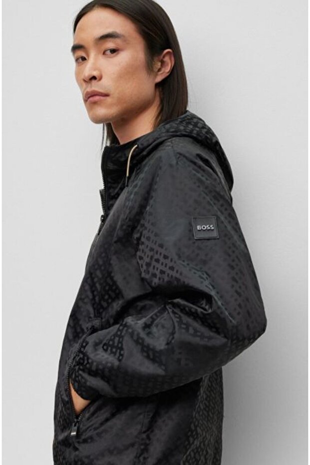 Kapüşonlu Mont Siyah - 5