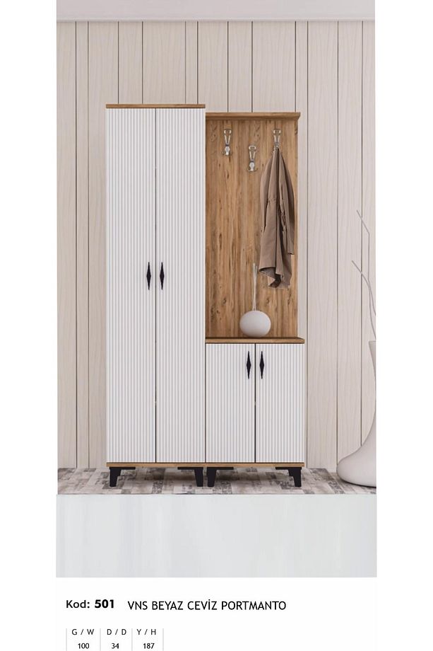 Moduler Modern Portmanto Raflı Ayakkabılık Vestiyer - 1