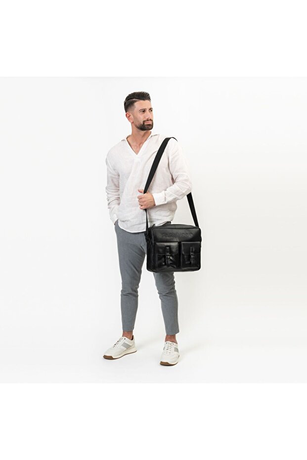 Memphis 38 cm Leder Messenger - Facial Computer Fach - 5