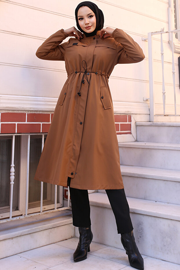 1053 Model - Tan Plush Inner Collar and Fur Collar Bondit Jacket