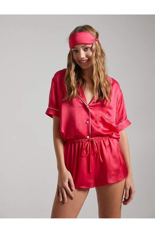 Kadın Pembe Pijama Üstü - 6