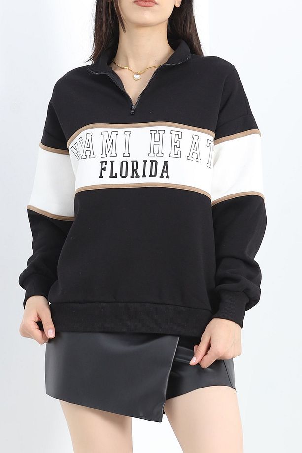 DeFactoFit Oversize Fit Yarım Fermuarlı Kalın Sweatshirt - 4