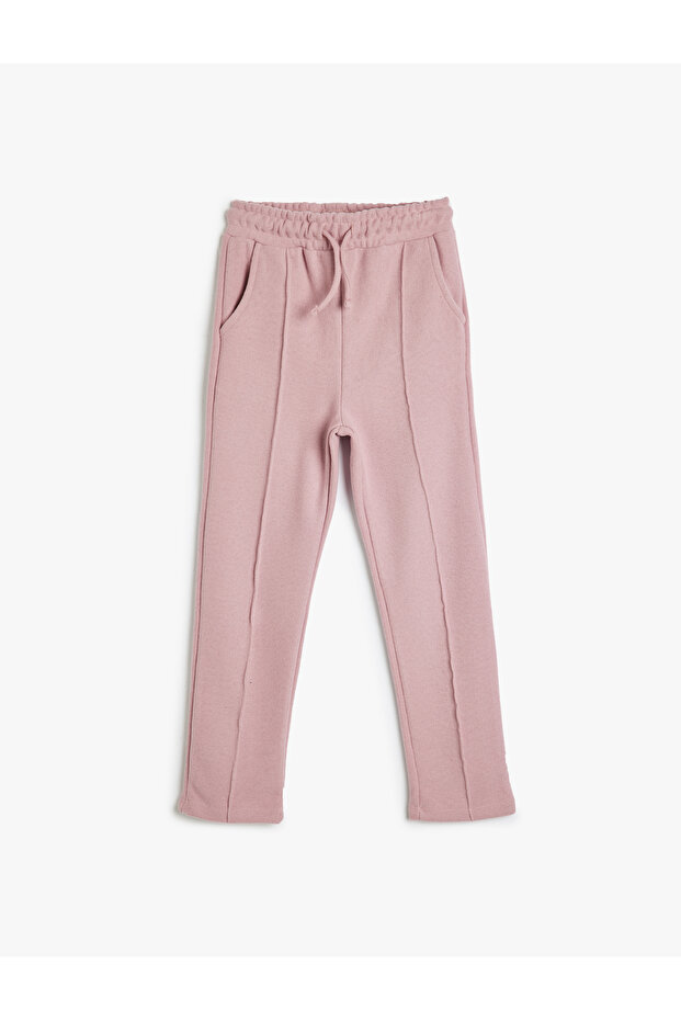 Basic Sweatpants Ribbed with Elastic Waist Pockets