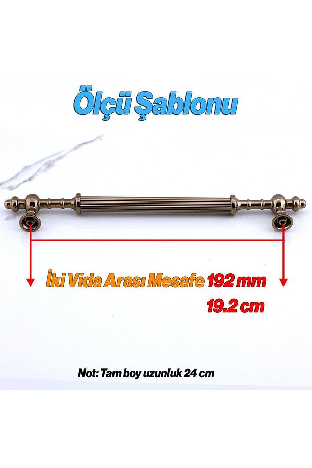 Kader Bronz Metal Kulp 192 Mm- 19.2 Cm Mobilya Mutfak Çekmece Dolabı Dolap Kulpları Kulbu Kulpu - 2