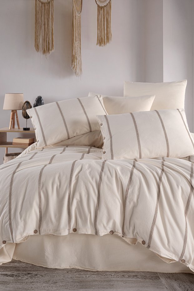 Apollo 100% Cotton Washed Yarn Dyed Vintage Single Duvet Cover Set 160*220 Aplltkt