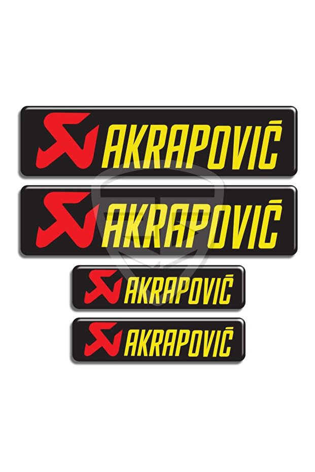 Akrapovic 4'lü 3D Sticker Set Sarı - 1
