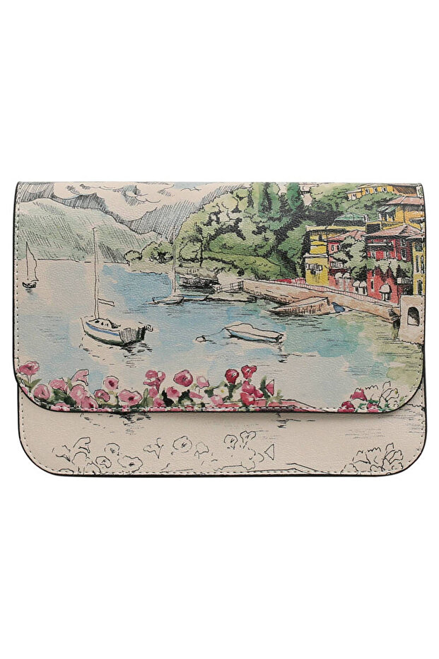 Women's Vegan Leather Beige Handbag - Lago Di Como Design