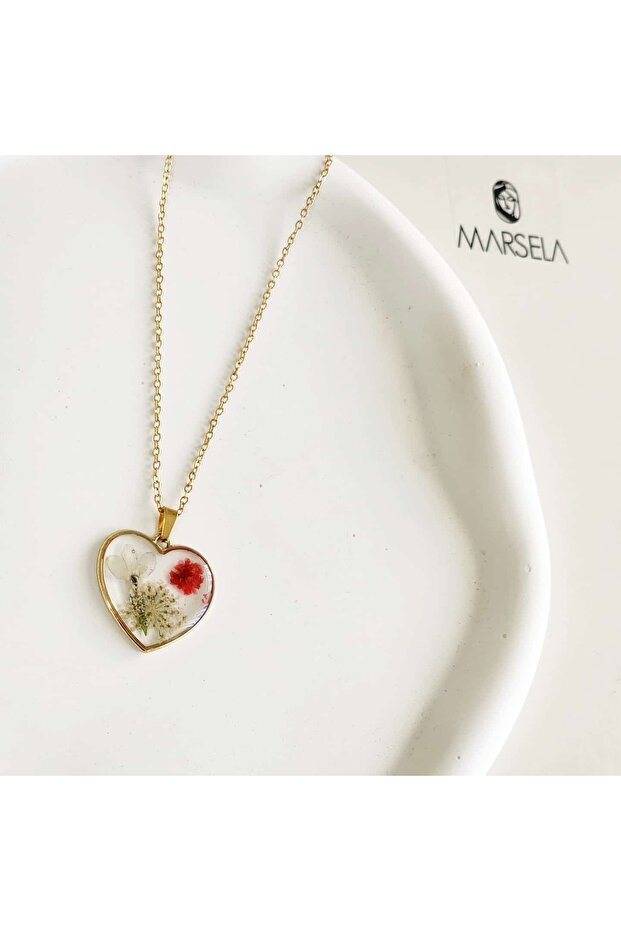 Çiçekli Yaşayan Çelik Kolye - 2