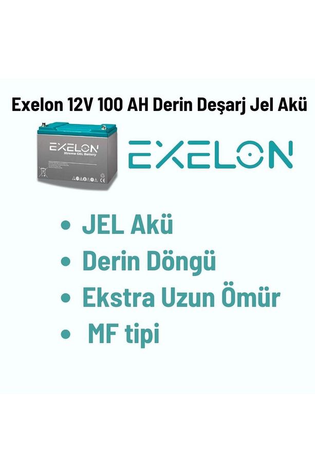 Exelon 12 Volt 100 Amper Jel Akü Derin Döngü Deep Cycle - 3