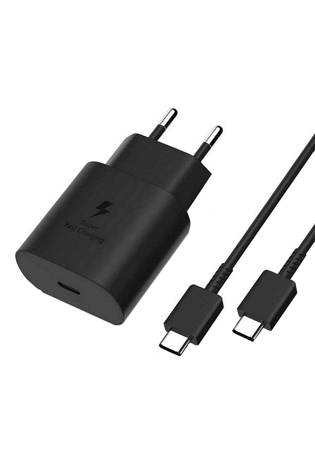 25 Watt Samsung Xiaomi Oppo Poco Android Uyumlu USB-c to USB-c Kablolu Siyah  Hızlı Şarj Seti - 2