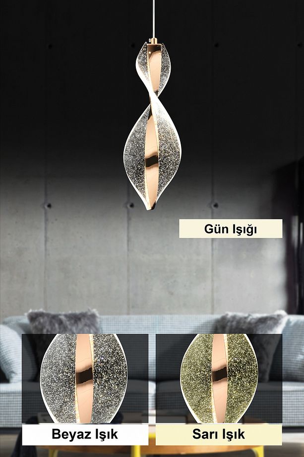 İstanbul Avize Mars Tekli Gold Led Modern Lüx Ledli Avize - 3