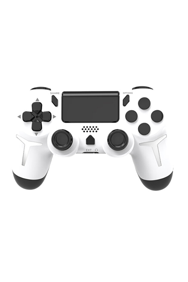 جيروسكوب GAMINJA أبيض بستة محاور مع اهتزاز مزدوج ولوحة لمس ولوحة ألعاب لاسلكية ووحدة تحكم بلوتوث F - 1
