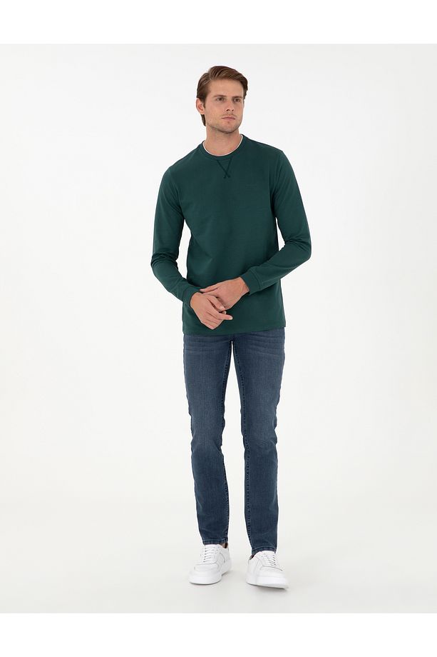 Zümrüt Regular Fit Bisiklet Yaka Basic Sweatshirt 50298968-VR055 - 4