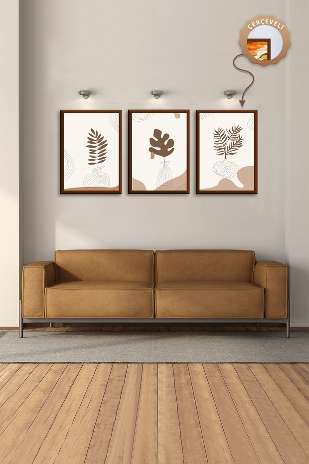 3lü Tablo Dekoratif Tablo Mutfak Duvar Tablosu Seti Yatak Odası Tablo Seti Salon Tablo Modern Tablo - 1