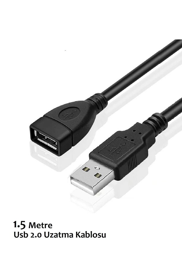 Usb Uzatma Kablosu Usb 2.0 Dişi - Erkek Uç 1.5 Metre - 1