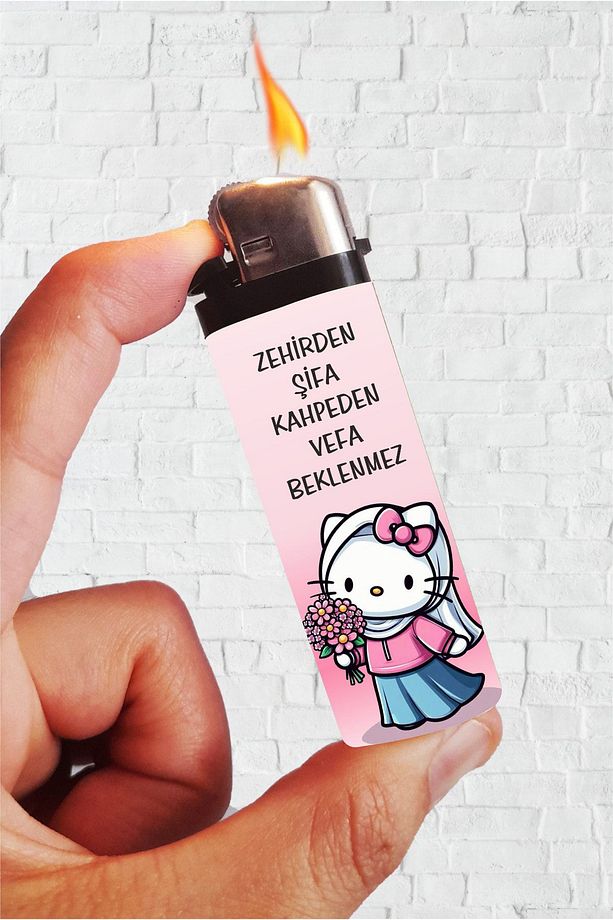 Çakmak Zehirden Şifa Hello Kitty Baskılı Gazlı Klasik Çakmak - 1
