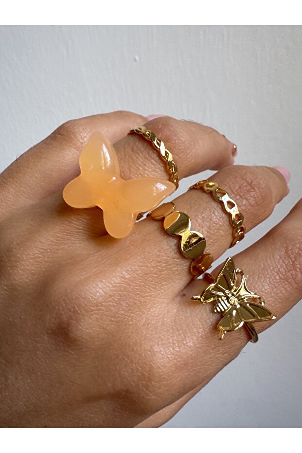 مجموعة حلقات قابلة للتعديل على شكل فراشة - 2