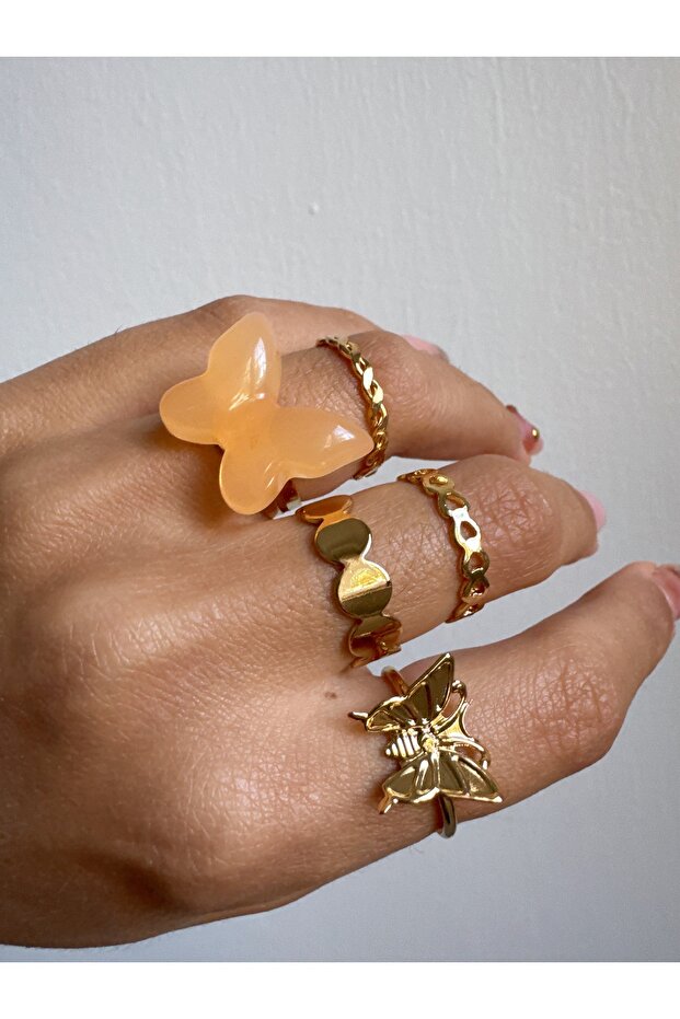 مجموعة حلقات قابلة للتعديل على شكل فراشة - 1