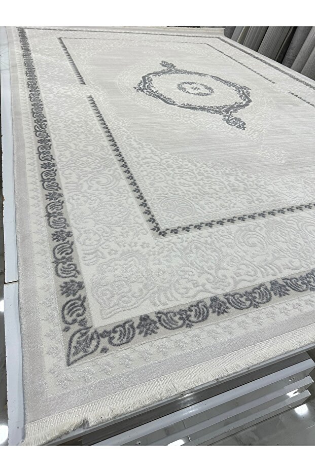 Bambu Halı Gri Bej Argın Halı - 3