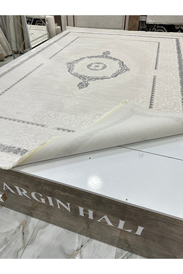 Bambu Halı Gri Bej Argın Halı - 6