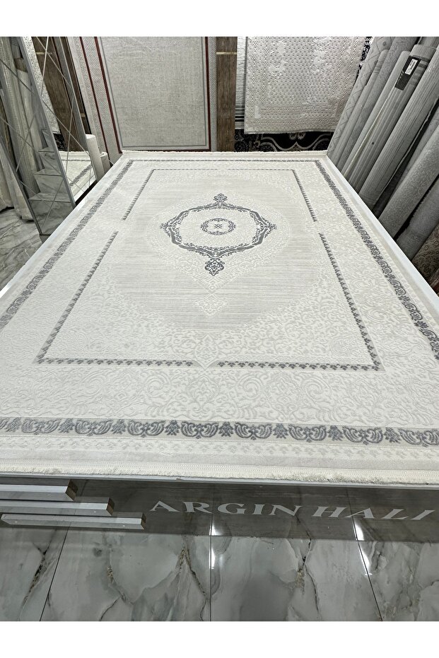 Bambu Halı Gri Bej Argın Halı - 1