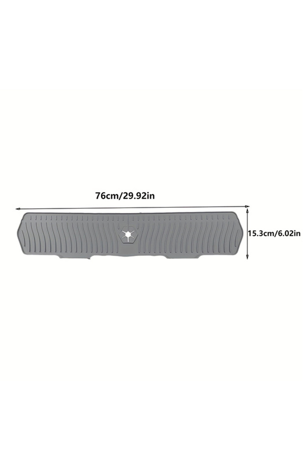 76cm Gray 24.01/29.92 Inch Kitchen Long Silicone Sink Faucet Mat Splash Guard for Absorbent Sink Cou