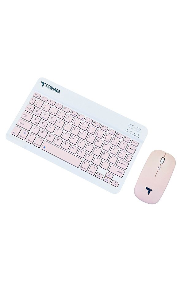 Pembe Tmk-04 Bluetooth Kablosuz Klavye Ve Mouse Seti - 3