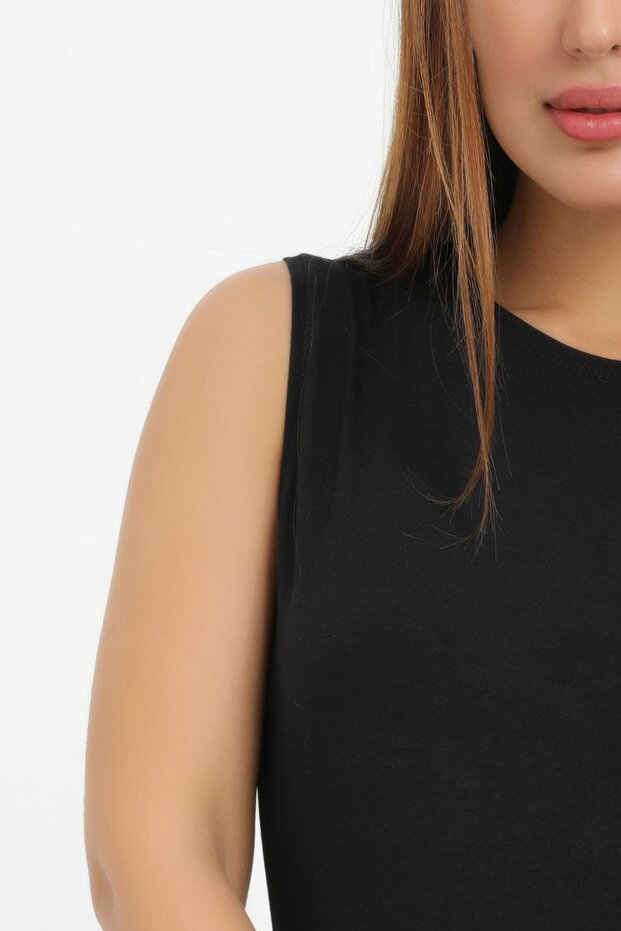 قميص داخلي بدون أكمام من الإيلاستين برقبة دائرية - 3